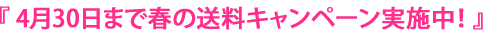 4月30日まで春の送料キャンペーン実施中